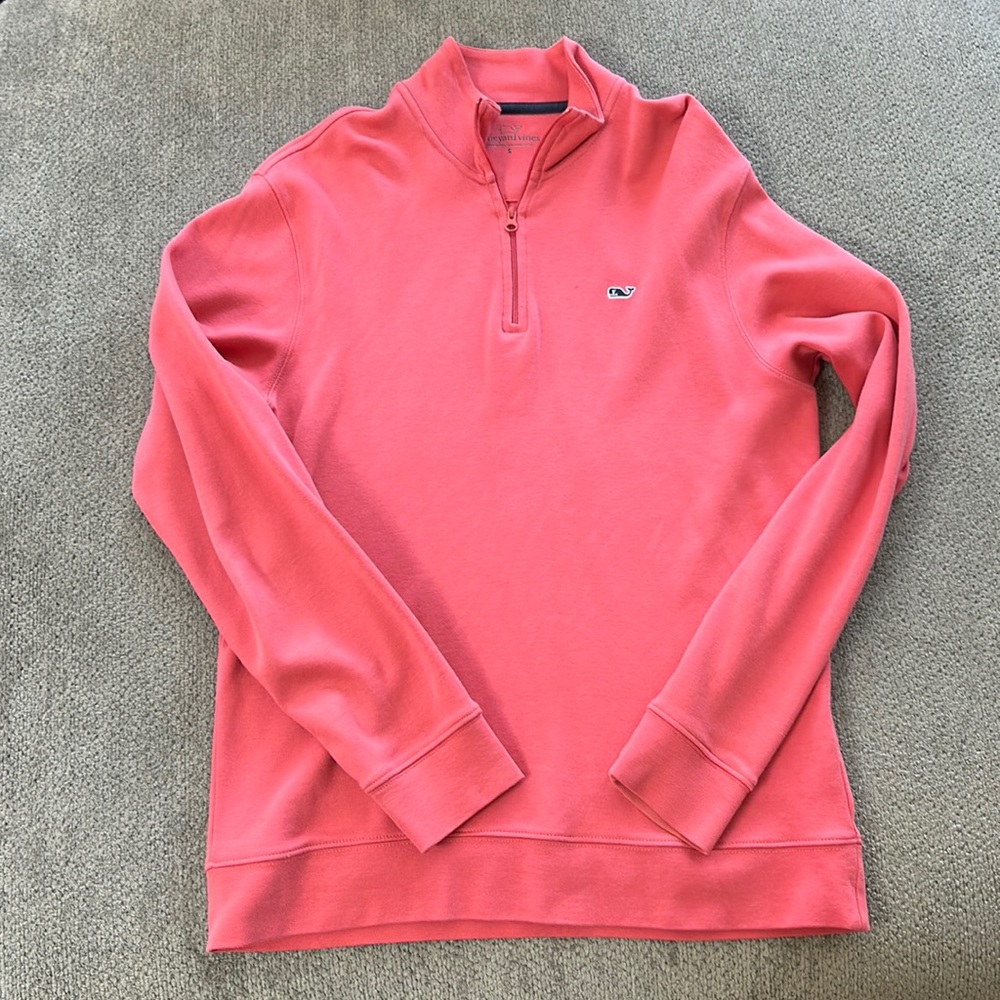 Coral quarter zip Vineyard Vines sweatshirt